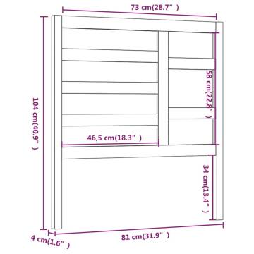 Stylish White Bed Headboard - Solid Pine - 81x4x104 cm