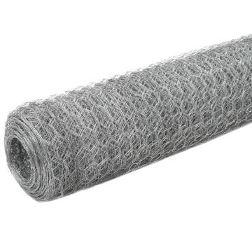 Chicken Wire Fence Galvanised Steel 25x1.5 m - Durable Protection