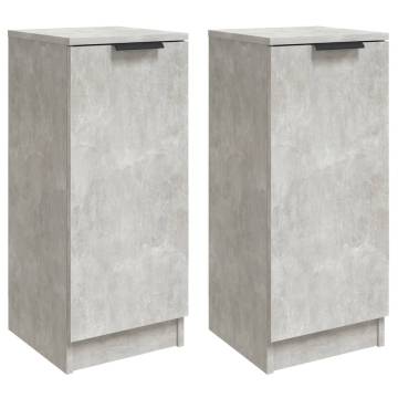 Stylish Concrete Grey Sideboards - 2 pcs - 30x30x70 cm