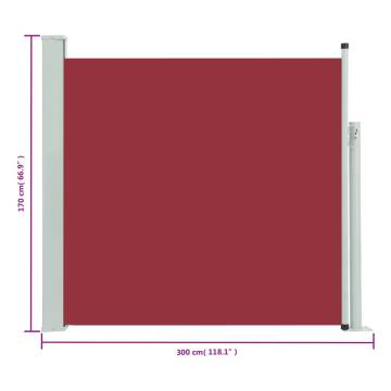 Patio Retractable Side Awning 170x300 cm - Red | HipoMarket