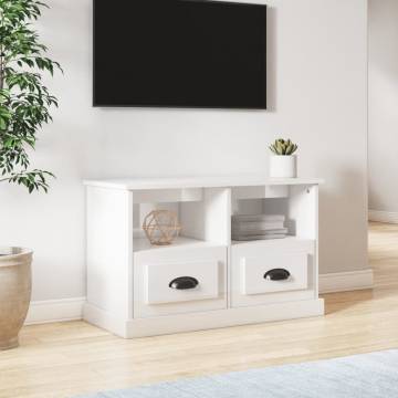 Stylish High Gloss White TV Cabinet | 80x35x50 cm