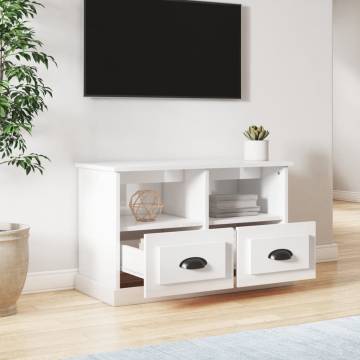 Stylish High Gloss White TV Cabinet | 80x35x50 cm