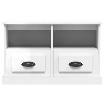 Stylish High Gloss White TV Cabinet | 80x35x50 cm