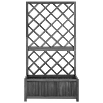 Garden Trellis Planter Black 70x30x135 cm - Solid Firwood