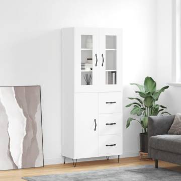 Stylish Highboard White 69.5x34x180 cm | HIPO Market