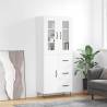 Highboard White 69.5x34x180 cm Engineered Wood Colour white Quantity in Package 1 Model 1 door 3 drawers 