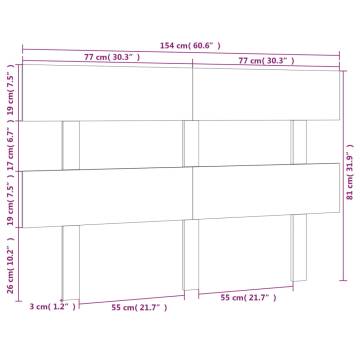 Stylish White Pine Bed Headboard - 154x3x81 cm