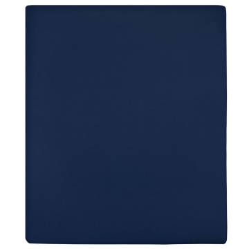 Jersey Fitted Sheets 2 pcs Navy Blue 140x200 cm Cotton - Hipomarket