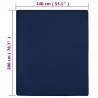 Jersey Fitted Sheets 2 pcs Navy Blue 140x200 cm Cotton - Hipomarket