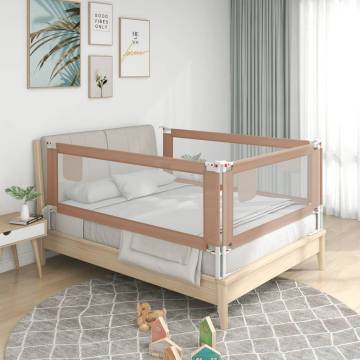 Toddler Safety Bed Rail Taupe - 180x25 cm Fabric | Hipo Market