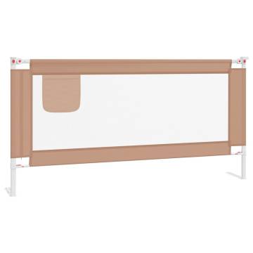 Toddler Safety Bed Rail Taupe - 180x25 cm Fabric | Hipo Market