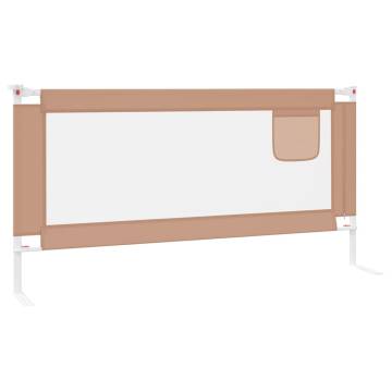 Toddler Safety Bed Rail Taupe - 180x25 cm Fabric | Hipo Market