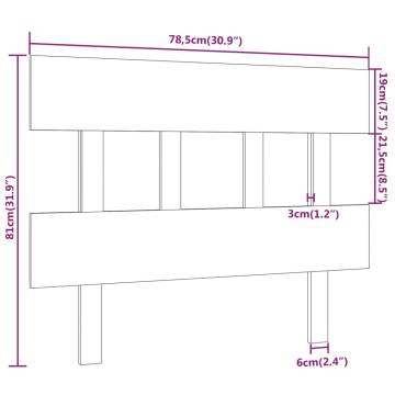 Stylish Solid Wood Pine Bed Headboard - 78.5x3x81 cm