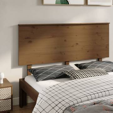 Stylish Honey Brown Bed Headboard - Solid Pine Wood