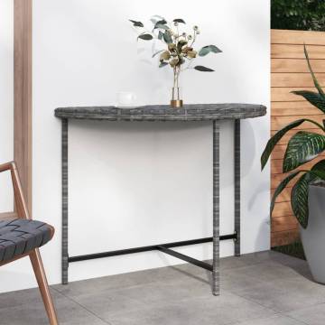 Garden Table Grey 100x50x75 cm Poly Rattan | HipoMarket