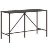 Stylish Brown Bar Table with Glass Top - 180x70 cm