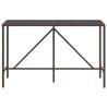 Stylish Brown Bar Table with Glass Top - 180x70 cm