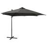 Cantilever Umbrella with Pole and LED Lights Anthracite 300 cm Colour anthracite Size 300 cm Quantity in Package 1 