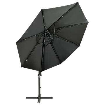 Cantilever Umbrella with LED Lights - 300 cm Anthracite