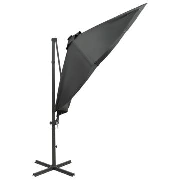 Cantilever Umbrella with LED Lights - 300 cm Anthracite