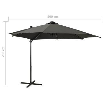 Cantilever Umbrella with LED Lights - 300 cm Anthracite