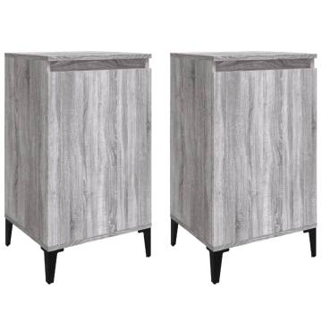 Stylish Grey Sonoma Bedside Cabinets - 2 pcs for Modern Interiors