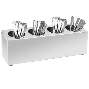 Stainless Steel Cutlery Holder - 4 Grids | Hipo Market