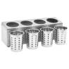 Stainless Steel Cutlery Holder - 4 Grids | Hipo Market