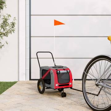 Pet Bike Trailer - Red & Black Oxford Fabric | HipoMarket