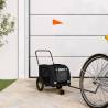 Pet Bike Trailer Black Oxford Fabric and Iron Colour black Size 122 x 52 x 53 cm 