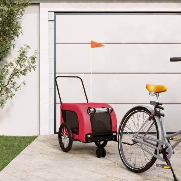 Pet Bike Trailer - Red & Black Oxford Fabric | HipoMarket UK