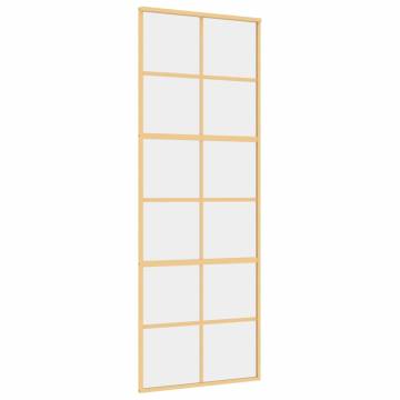 Sliding Door Gold 76x205 cm - Clear ESG Glass & Aluminium