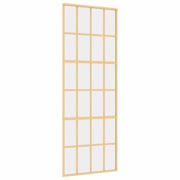 Sliding Door Gold 76x205 cm - Clear Glass & Aluminium