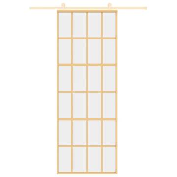 Sliding Door Gold 76x205 cm - Clear Glass & Aluminium