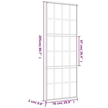 Sliding Door Gold 76x205 cm - Clear Glass & Aluminium