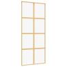 Sliding Door Gold 90x205 cm Clear ESG Glass & Aluminium