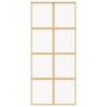 Sliding Door Gold 90x205 cm Clear ESG Glass & Aluminium