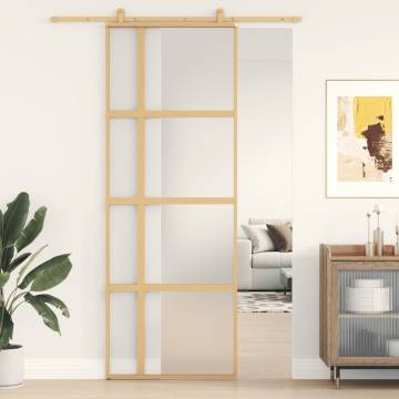 Gold Sliding Door 76x205 cm | Frosted ESG Glass & Aluminium