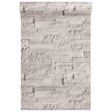 3D Cream Stone Look Wallpaper | Hipomarket UK