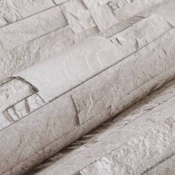 3D Cream Stone Look Wallpaper | Hipomarket UK