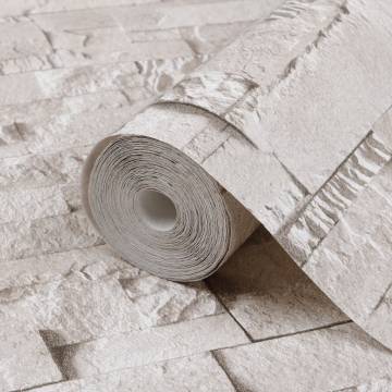 3D Cream Stone Look Wallpaper | Hipomarket UK