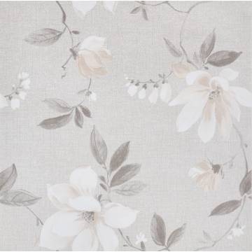 3D Flower Pattern Wallpaper - Grey Design for Your Home