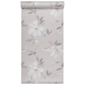 3D Flower Pattern Wallpaper - Grey Design for Your Home