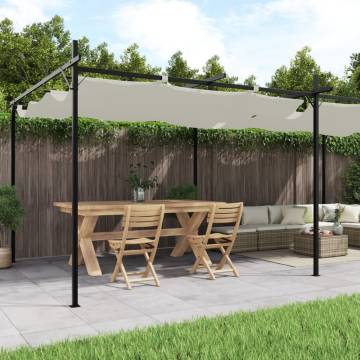 Pergola with Retractable Roof - Cream 589x292 cm | HipoMarket