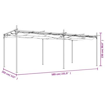 Pergola with Retractable Roof - Cream 589x292 cm | HipoMarket