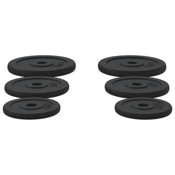 30 kg Cast Iron Weight Plates Set - 6 Pieces for Strength Training