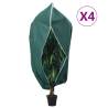 Plant Fleece Covers with Zip 4 pcs 70 g/m² 1.55x1.55 m Colour green Size 1.55 x 1.55 m Quantity in Package 4 