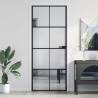 Interior Door Slim Black 83x201.5 cm Tempered Glass and Aluminium Colour black & transparent & matt Size 83 x 201.5 cm Quantity in Package 1 Pattern 4x2 grids 