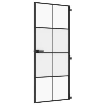 Interior Door Slim Black 83x201.5 cm - Tempered Glass & Aluminium