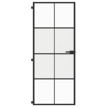 Interior Door Slim Black 83x201.5 cm - Tempered Glass & Aluminium